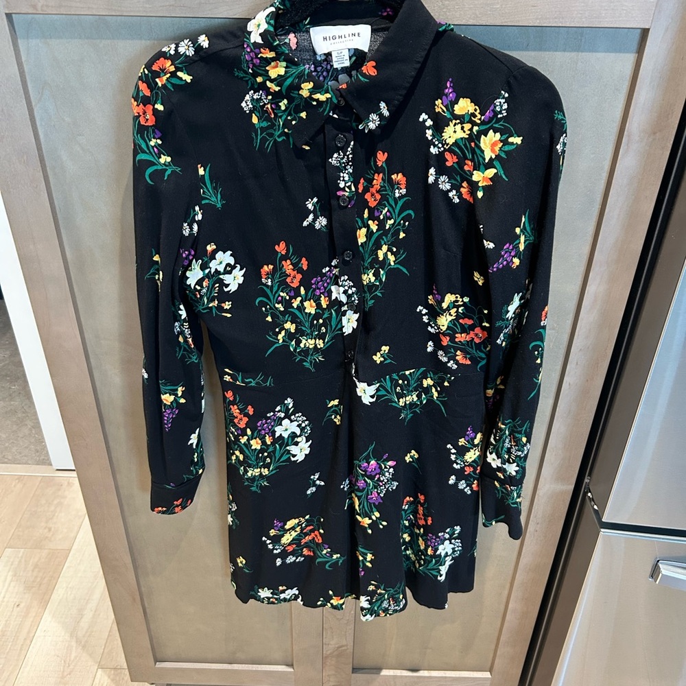 Highline Collective Black Floral Women's Dress